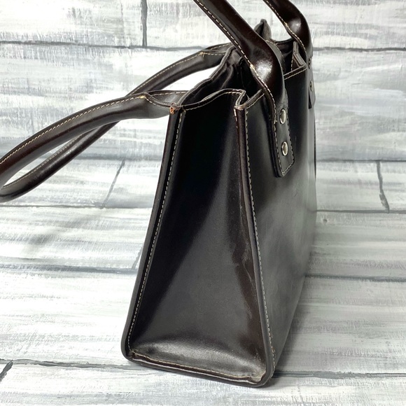 Wilson’s Leather Vintage Y2K Brown Leather Satchel “Maxima” Tote Handbag Purse - Picture 5 of 16